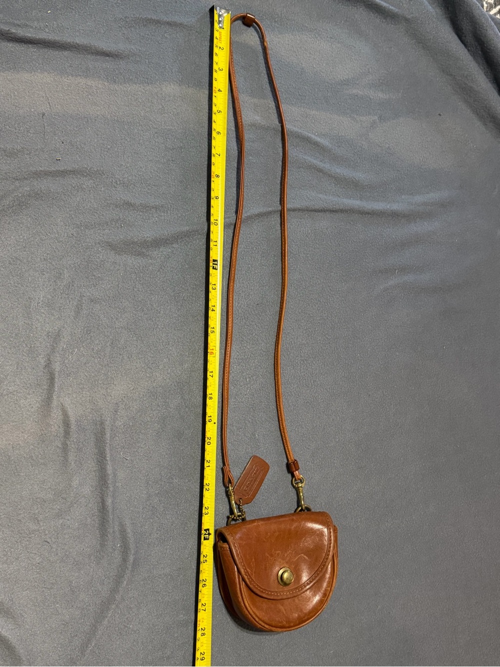 AS IS Vintage Coach Brown Leather Crossbody Belt Bag - Picture 9 of 11